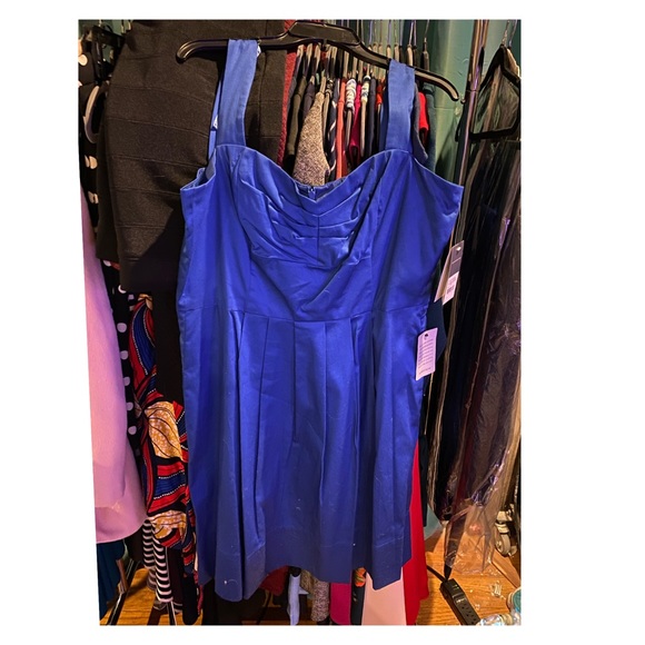 Donna Ricco Blue Sweetheart Neck Pleat Waist 14 - Picture 5 of 5